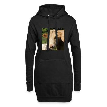 Affiche vache - Sweat-shirt à capuche long Femme - noir - Devant