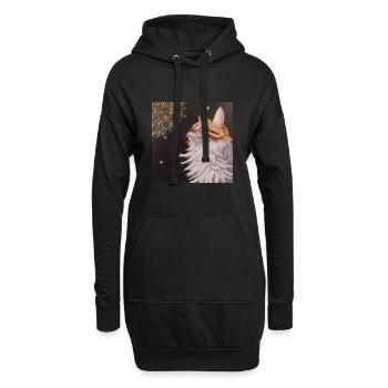 Chat mystique orange pour T-shirts et accessoires - Sweat-shirt à capuche long Femme - noir - Devant