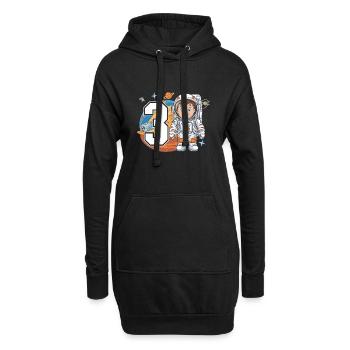 3rd Birrdday Astronaut Space Adventure for Boys - Hoodie Dress - black - Front