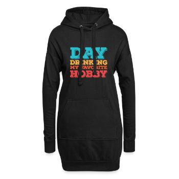 Tag trinken mein Lieblingshobby - Hoodie-Kleid - Schwarz - Vorne
