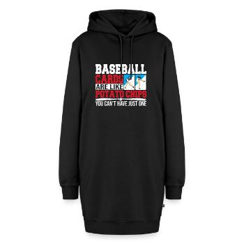 Trading collectionneur de cartes de baseball amusantes sont comme Po - Sweat-shirt à capuche long Femme - noir - Devant
