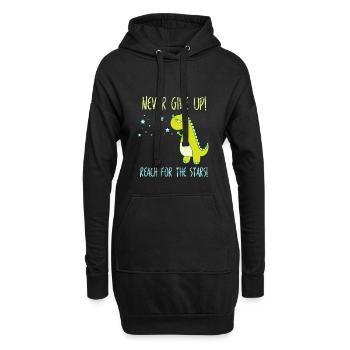 aufgeben Geschenk tot Stern Sternen Dino - Hoodie-Kleid - Schwarz - Vorne