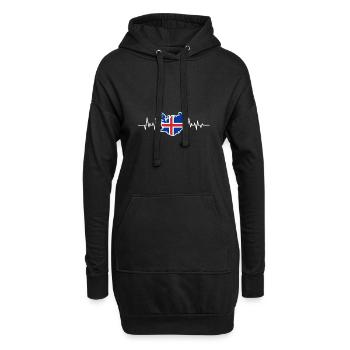 Island - Hoodie-Kleid - Schwarz - Vorne