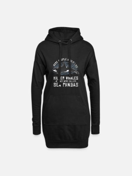 Schwertwal Wal Orca Fisch Meer Wasser Geschenk - Hoodie-Kleid - Schwarz