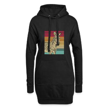 Zebra Retro cadeau animal nature safari bandes. - Sweat-shirt à capuche long Femme - noir - Devant