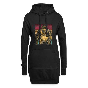 Singe bananier tronc gratter cadeau drôle - Sweat-shirt à capuche long Femme - noir - Devant