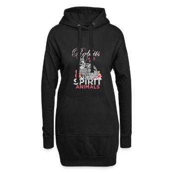 Hasen spirituelle Tiere Geschenk Osterhase Wiese - Hoodie-Kleid - Schwarz - Vorne