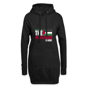 Palestine - Sweat-shirt à capuche long Femme - noir - Devant