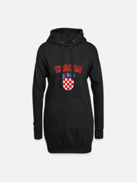 Kroatien - Hoodie-Kleid - Schwarz
