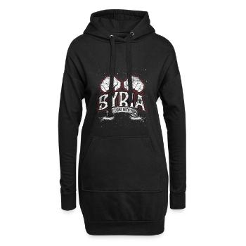 Freies Syrien - Hoodie-Kleid - Schwarz - Vorne