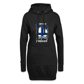 Ich brauche Finnland - keine Therapie - Hoodie-Kleid - Schwarz - Vorne