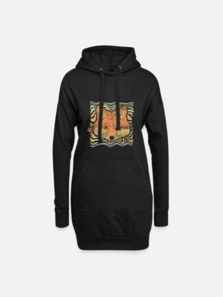 Fuchs - Hoodie-Kleid - Schwarz