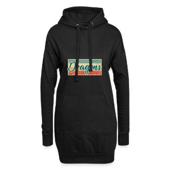 Drache Mythologie Märchen Fabelwesen Geschenk - Hoodie-Kleid - Schwarz - Vorne