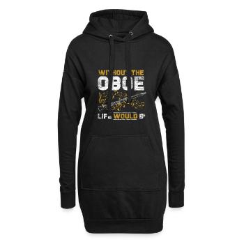 Oboe Leben - Hoodie-Kleid - Schwarz - Vorne