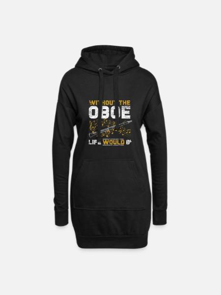 Oboe Leben - Hoodie-Kleid - Schwarz