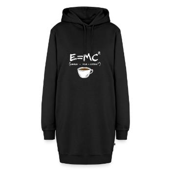 Energiemilch und Kaffee Geschenk - Hoodie-Kleid - Schwarz - Vorne