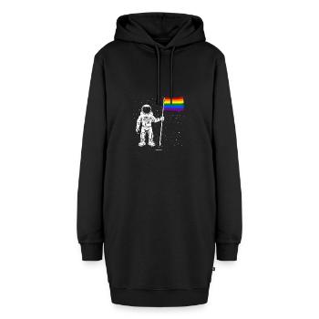 Cadeau de l'astronaute LGBT - Sweat-shirt à capuche long Femme - noir - Devant