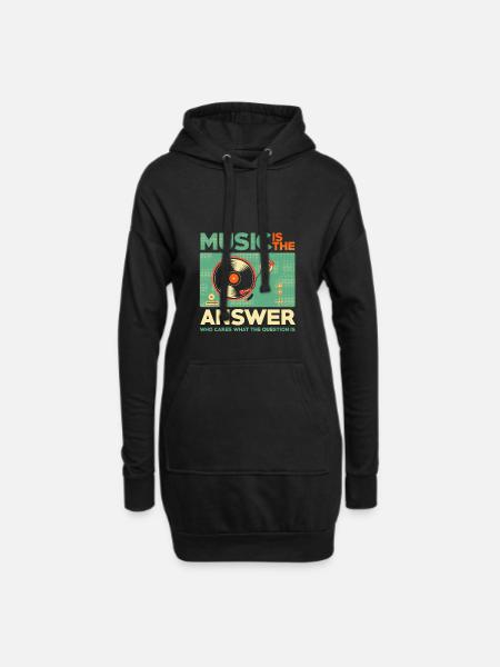 Music is the answer - Hoodie Dress - black