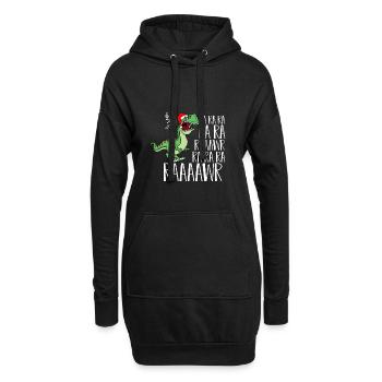 Dinosaure chantant cadeau de Noël - Sweat-shirt à capuche long Femme - noir - Devant