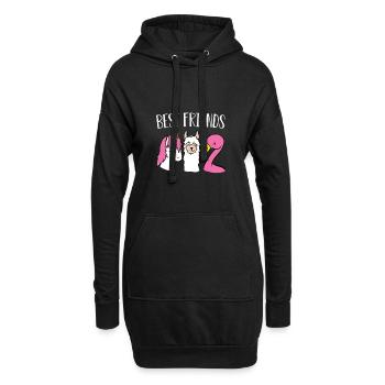 Einhornlama-Flamingogeschenk der besten Freunde - Hoodie-Kleid - Schwarz - Vorne