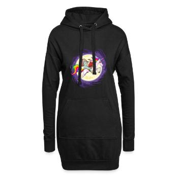 Spaß Sasquatch Santa Reiten mit Einhorn - Hoodie-Kleid - Schwarz - Vorne