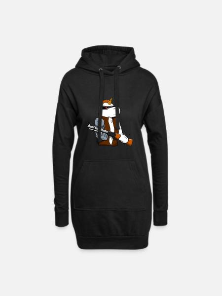 Cadeau de mécanicien cyborg Licorne - Sweat-shirt à capuche long Femme - noir