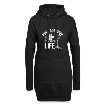 Cadeau de photographie drôle de mode de vie - Sweat-shirt à capuche long Femme - noir - Devant