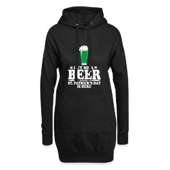 Saint Patrick, Bière, Bière, Fête, Ivre - Sweat-shirt à capuche long Femme - noir - Devant