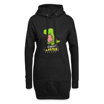T-Rex - Pâques - Joyeuses Pâques - Cadeau - Oeufs de Pâques - Sweat-shirt à capuche long Femme - noir - Devant