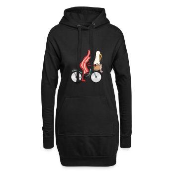 Saint Valentin amoureux d'amour au bacon - Sweat-shirt à capuche long Femme - noir - Devant
