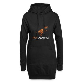 Running Dinosaur Gift Dino Drôle - Sweat-shirt à capuche long Femme - noir - Devant