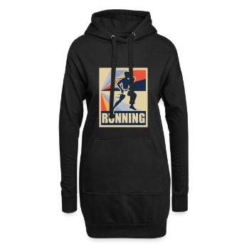 Running Retro Running Runner Sport Cadeau - Sweat-shirt à capuche long Femme - noir - Devant