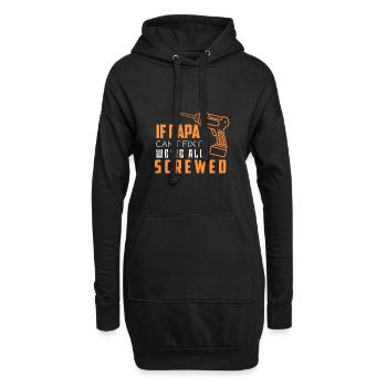 Père répare tout - Sweat-shirt à capuche long Femme - noir - Devant