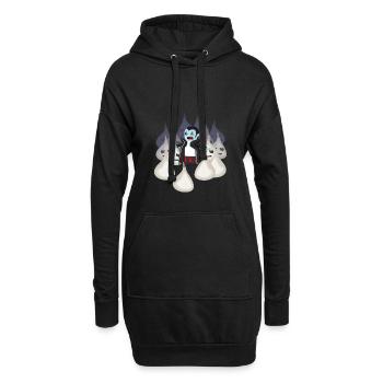 Vampir von Knoblauch umzingelt - Hoodie-Kleid - Schwarz - Vorne