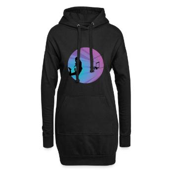 Fille de basket - Sweat-shirt à capuche long Femme - noir - Devant