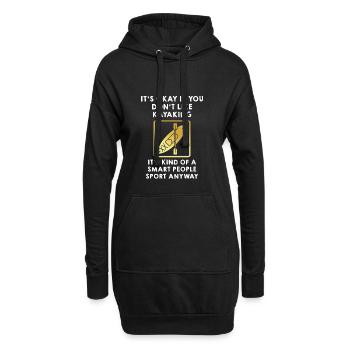 Lustiges Kajak Design - Hoodie-Kleid - Schwarz - Vorne