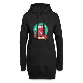 Oktopus Sushi Sushimeister - Hoodie-Kleid - Schwarz - Vorne
