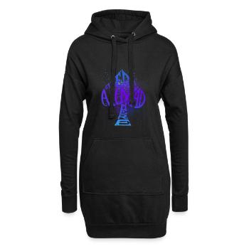 Wir sind alle wahnsinnig hier Spaten - Splatter Design - Hoodie-Kleid - Schwarz - Vorne
