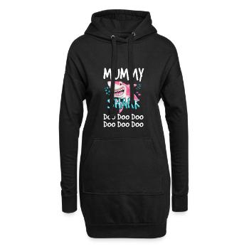 T-shirt de maman requin pour le cadeau de fête des mères - Sweat-shirt à capuche long Femme - noir - Devant