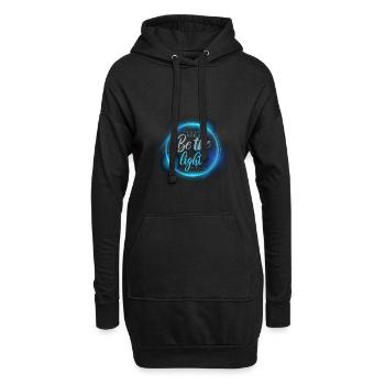 Lumière sombre Dieu cadeau chrétien - Sweat-shirt à capuche long Femme - noir - Devant