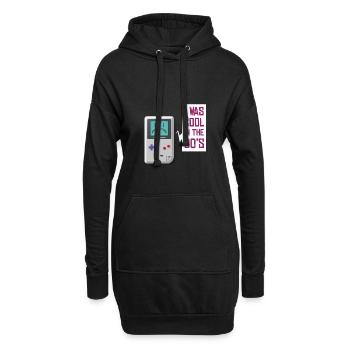 Années 90 costume de fête costume vêtements vêtements - Sweat-shirt à capuche long Femme - noir - Devant