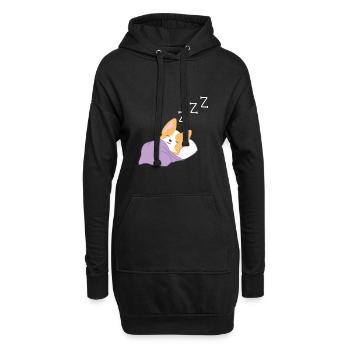 Corgi - T-shirt Corgi - Sommeil - Morning Muffle - Sweat-shirt à capuche long Femme - noir - Devant