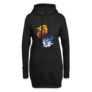 Drache Drachen Fantasy Geschenk Monster Kreatur - Hoodie-Kleid - Schwarz - Vorne
