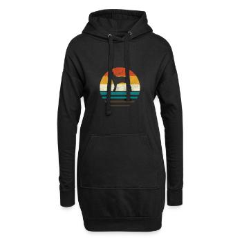 Boston Terrier - Hoodie-Kleid - Schwarz - Vorne