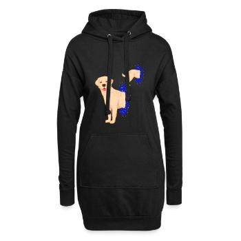 Retriever Labrador im Schwarzen Loch, Weltraum Fan - Hoodie-Kleid - Schwarz - Vorne