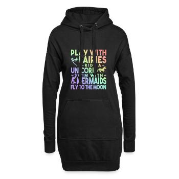 jouer avec des fées - Sweat-shirt à capuche long Femme - noir - Devant