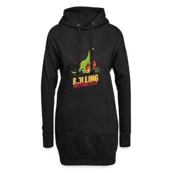 Dino Dinosaurier Motorrad T-Shirt Geschenk - Hoodie-Kleid - Schwarz - Vorne