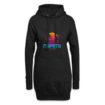 Style rétro de Miami en Floride - Sweat-shirt à capuche long Femme - noir - Devant