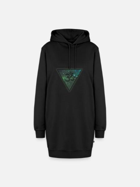 Goa Om Psytrance Psychedelic Geschenk - Hoodie-Kleid - Schwarz