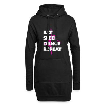 Manger dormir répéter - Sweat-shirt à capuche long Femme - noir - Devant